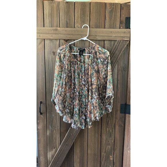 Womens MM Couture By Miss Me Blouse Floral Bat Wing Size Medium - Picture 1 of 5